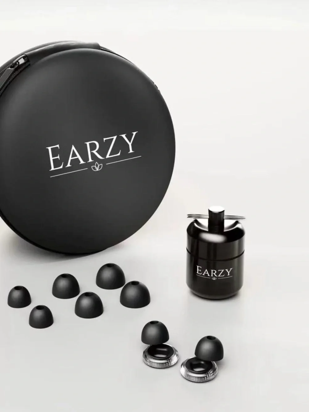 Black noise reduce Earbud Accessories Kit with Carrying Case